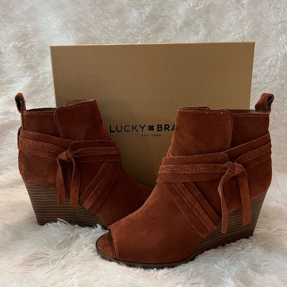Lucky Brand Livey Peep Toe Booties